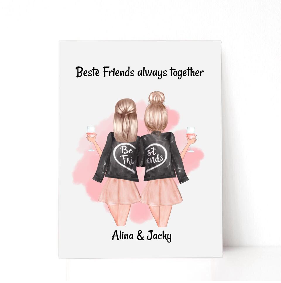 Personalisiertes Acrylglas Bild Geschenk für 2 Freundinnen - Cantty