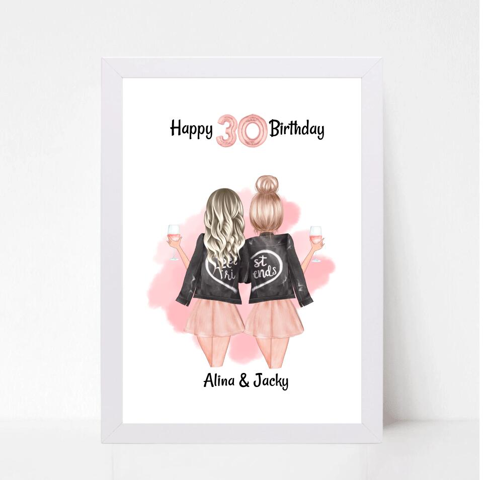 Beste Freundin Geburtstag Geschenk Poster personalisiert - Cantty