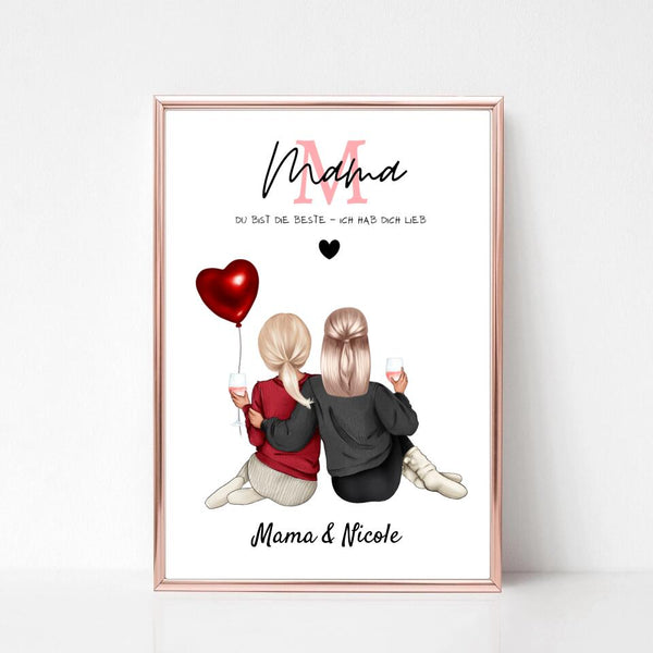 Personalisiertes Poster Mutter Tochter - Cantty