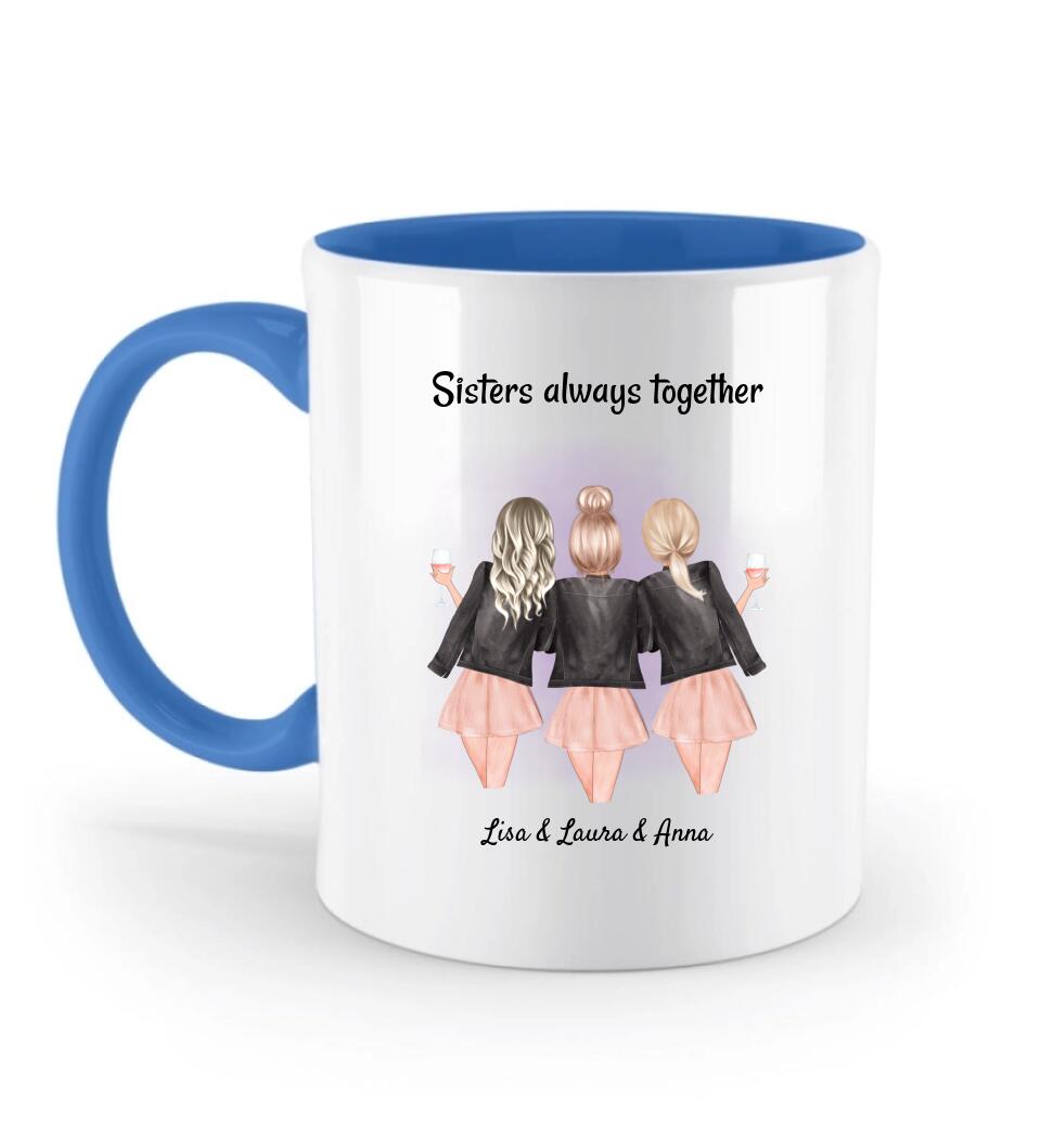 Tasse 3 Schwestern Geschenk personalisiert - Cantty