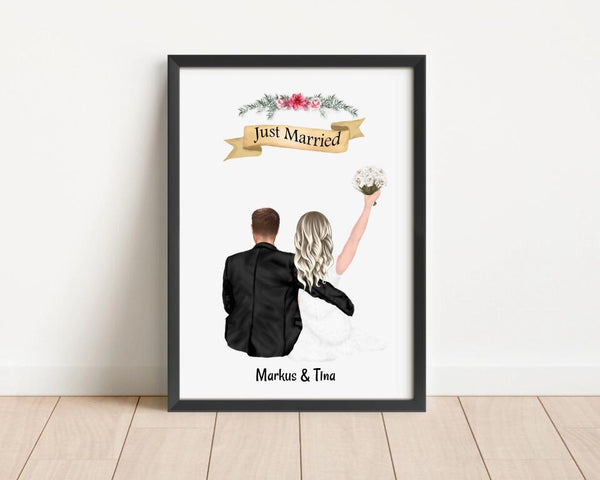 Hochzeitspaar Poster Geschenk personalisiert