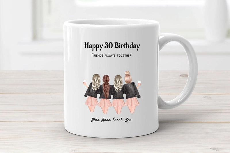 Geschenk 4 Freundinnen Tasse Geburtstag - Cantty