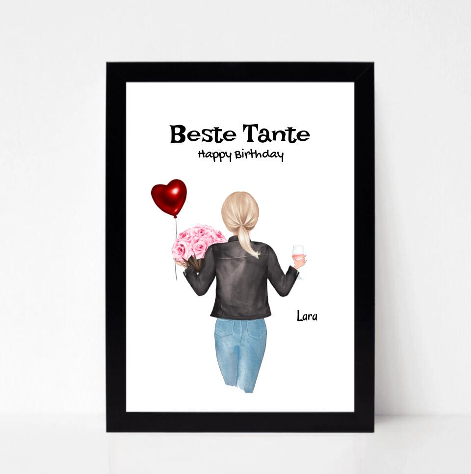 Tante Geschenk Poster personalisiert - Cantty