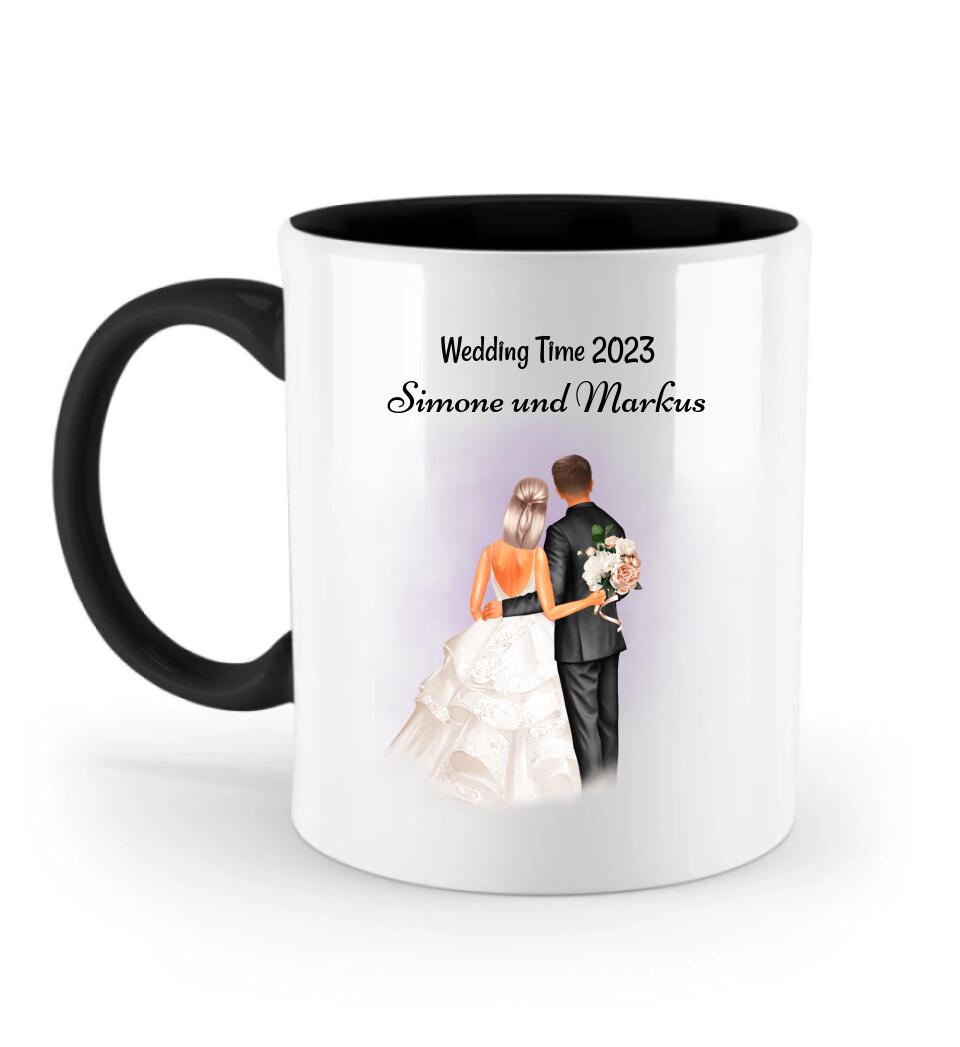 Personalisierte Tasse zweifarbig Brautpaar Geschenk - Cantty