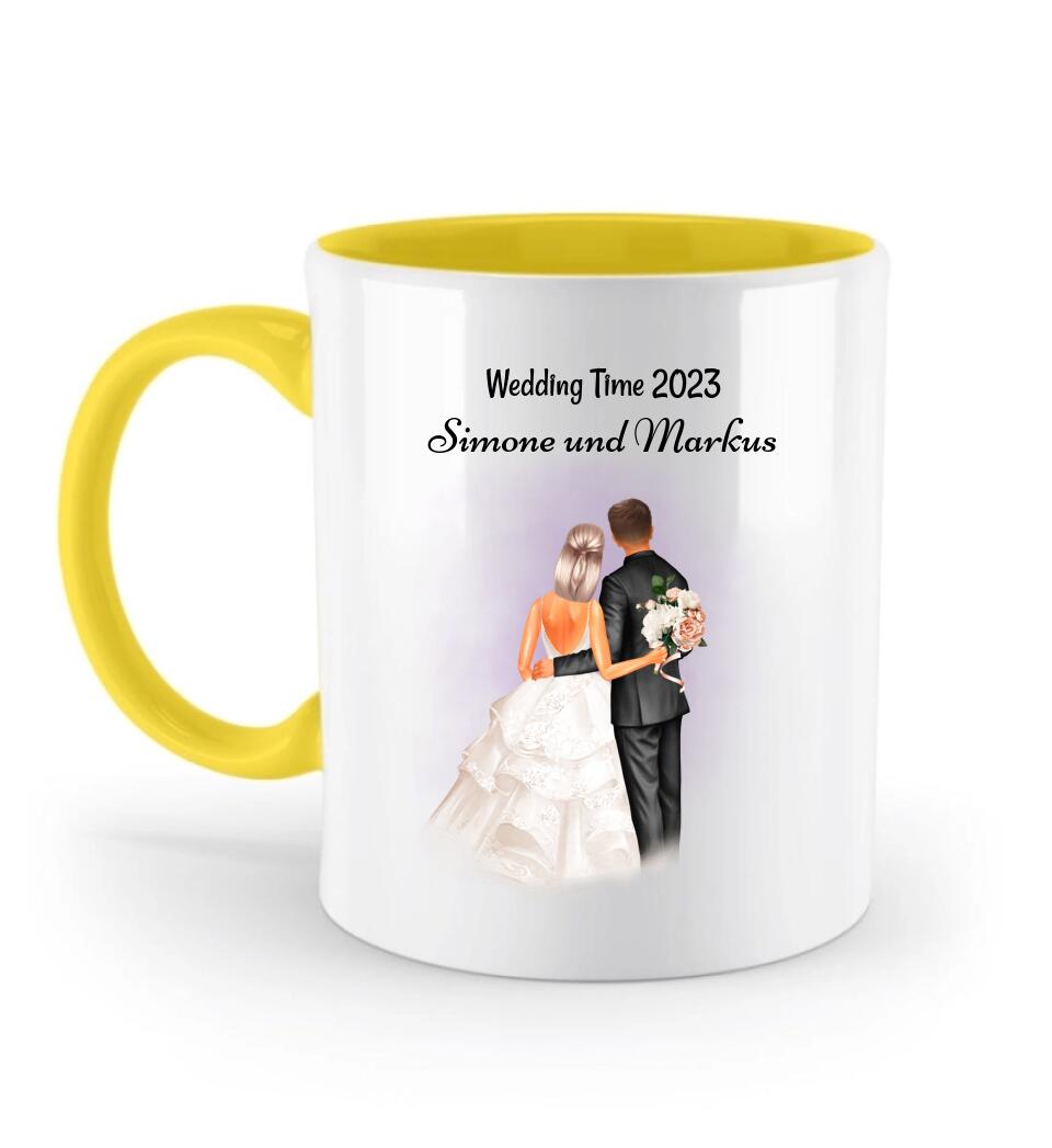 Personalisierte Tasse zweifarbig Brautpaar Geschenk - Cantty