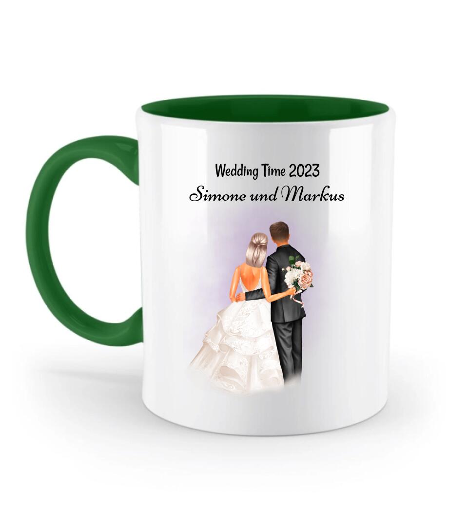 Personalisierte Tasse zweifarbig Brautpaar Geschenk - Cantty