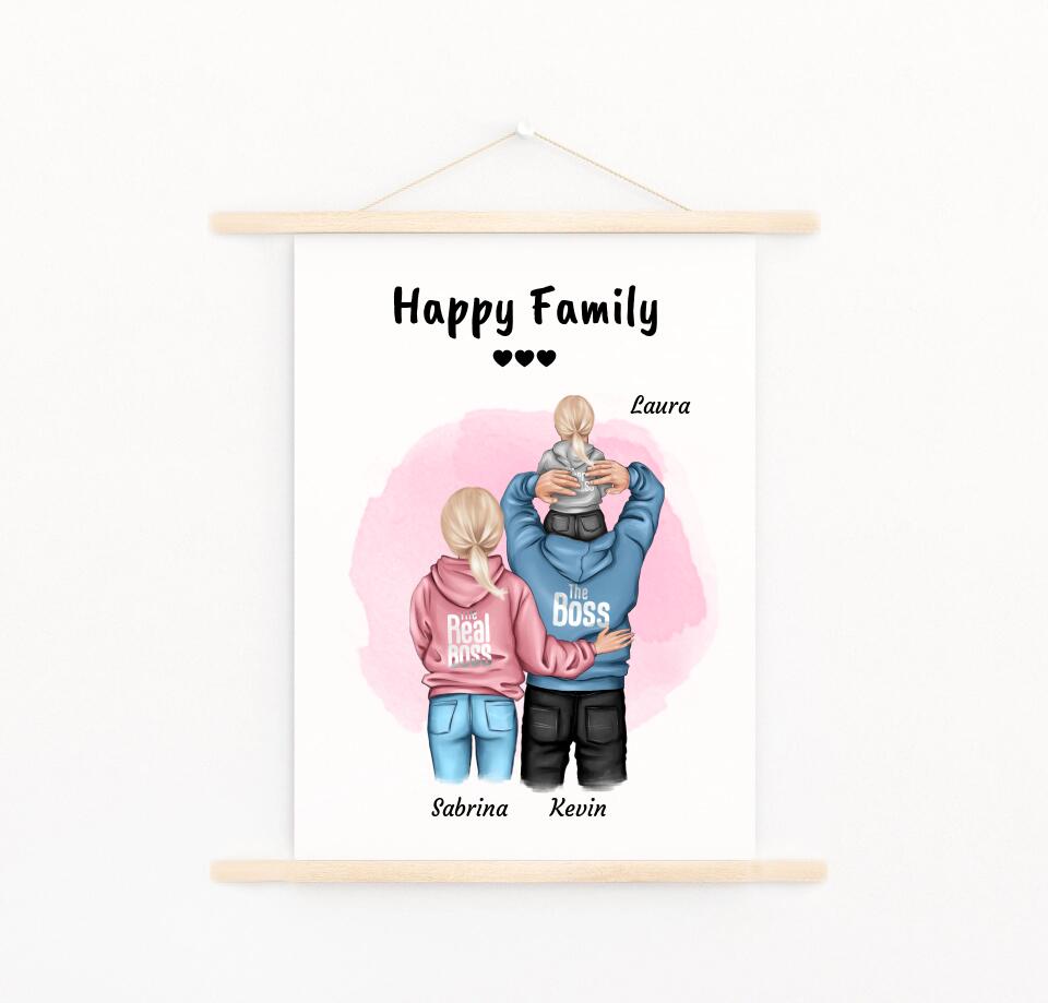 Familie Geschenk Leinwandbild mit Aufhänger - Cantty