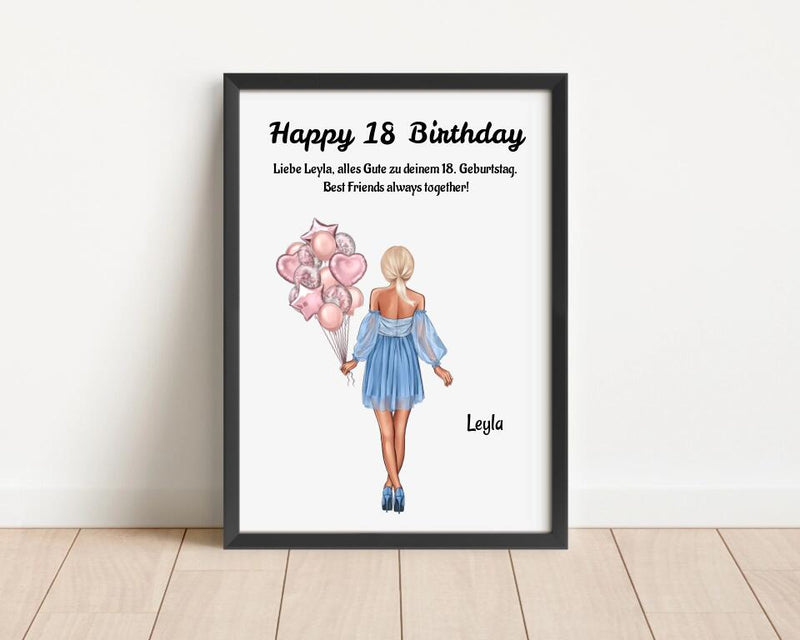 18 Geburtstag Mädchen Bild personalisiert