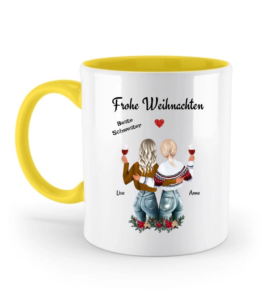 Weihnachtsgeschenk Schwester Tasse individuell gestalten - Cantty