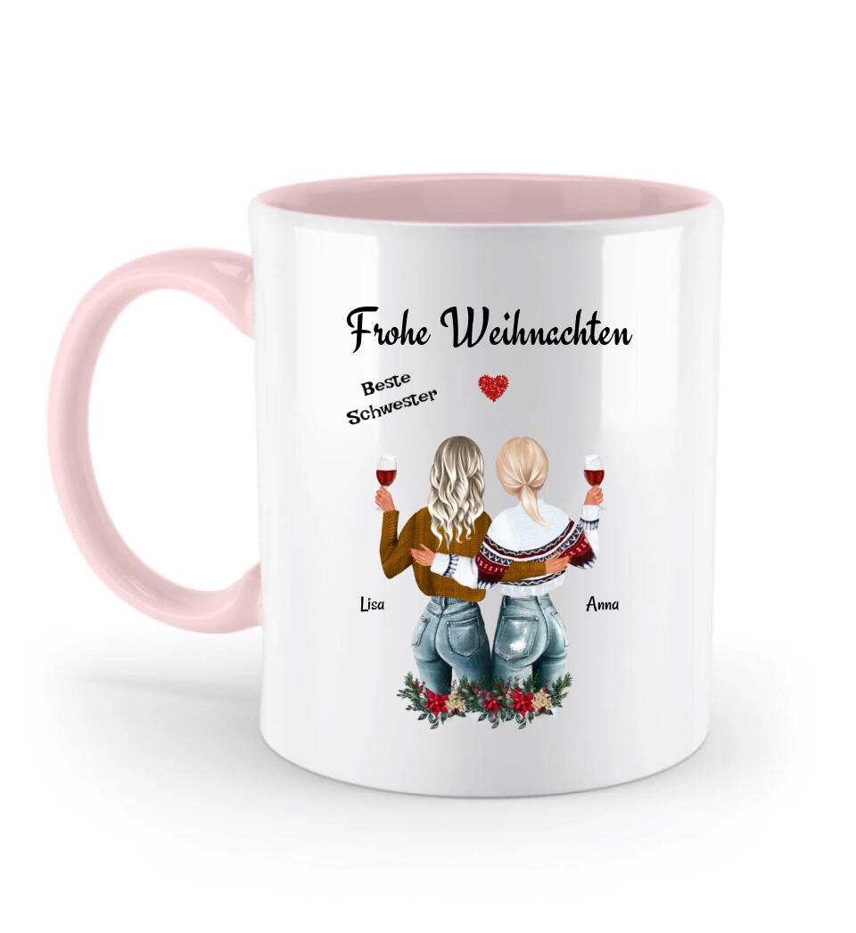 Weihnachtsgeschenk Schwester Tasse individuell gestalten - Cantty