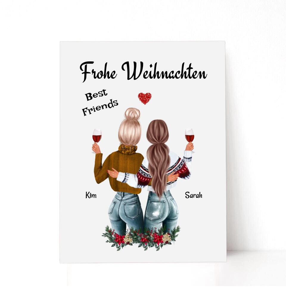 Beste Freundinnen Acrylglas Bild Geschenk personalisiert mit Namen & Spruch - Cantty