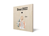 Geschenkidee für Braut Holzdruck Bild personalisiert - Cantty