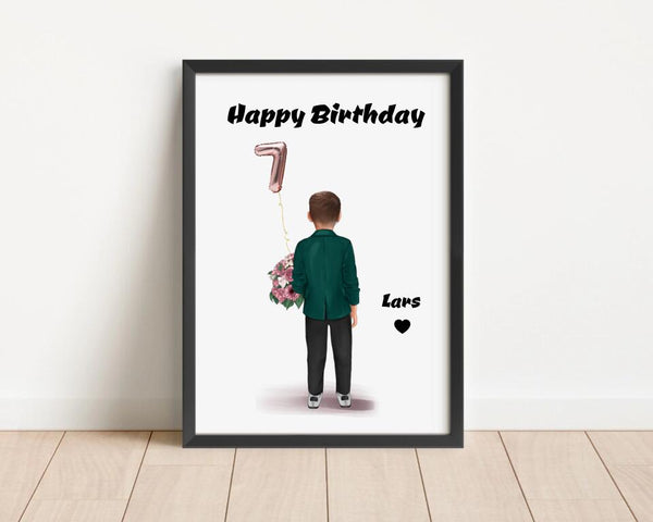 Junge 5 6 7 8 9 Jahre Geburtstag Geschenk Bild personalisiert