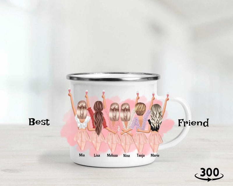 Geschenk Tasse für 6 Freundinnen personalisiert - Cantty