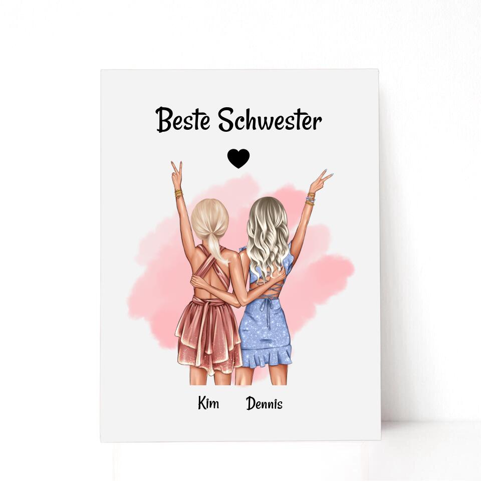 Geschenk Schwesterherz Acrylglas Bild - Cantty