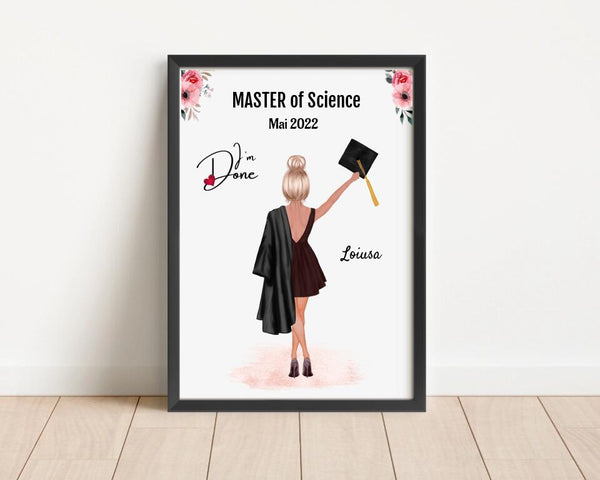 Master Abschluss Geschenk Poster personalisiert