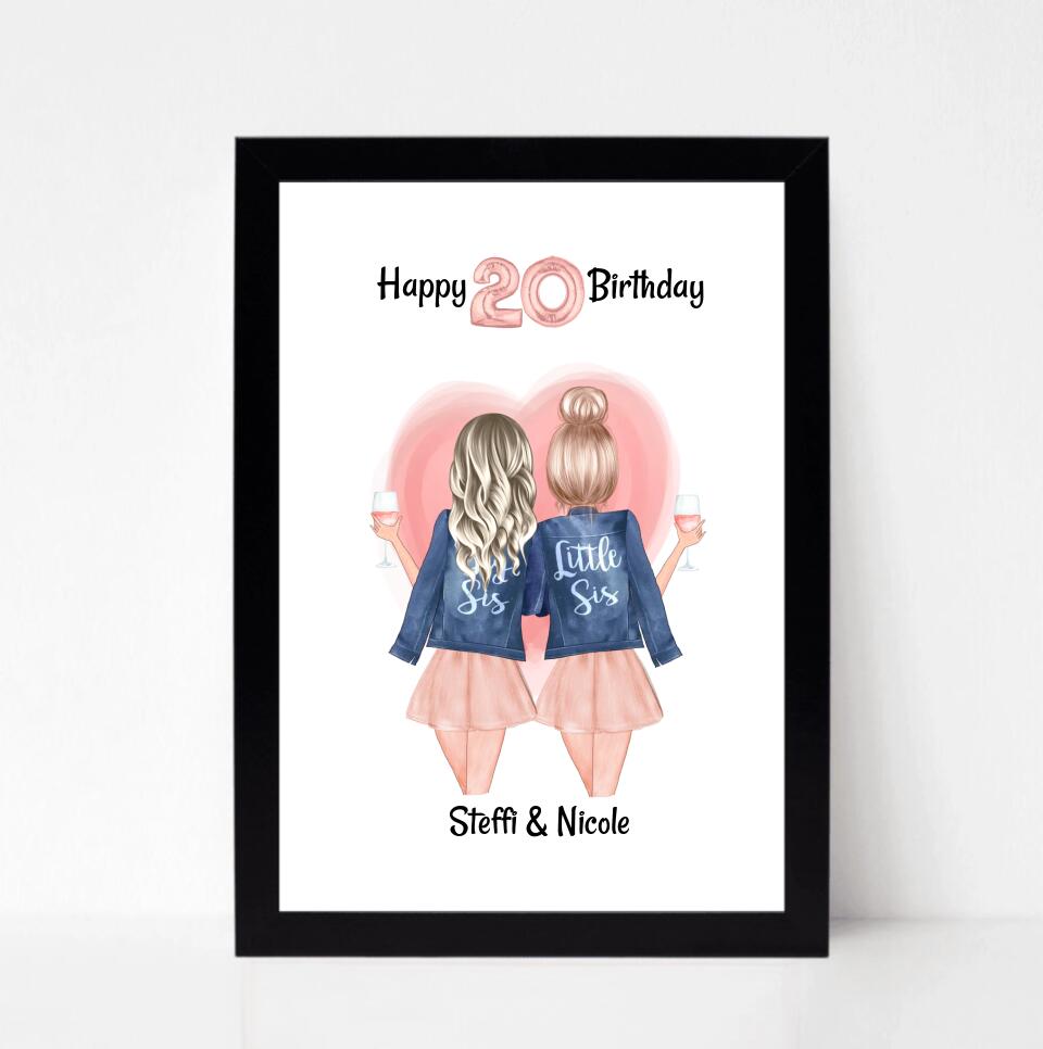 Beste Freundin & Schwester Geburtstag Geschenk Poster - Cantty