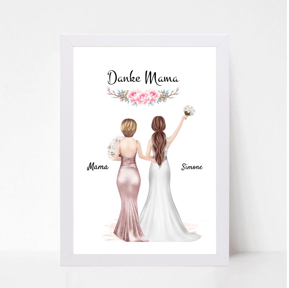 Danke Mama Poster Geschenk von Braut personalisiert - Cantty