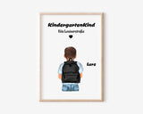 Kindergartenkind Junge Bild Geschenk personalisiert - Cantty