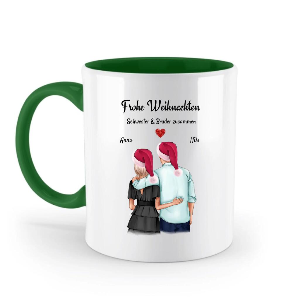 Schwester Kaffeetasse personalisiert Weihnachtsgeschenk Bruder - Cantty