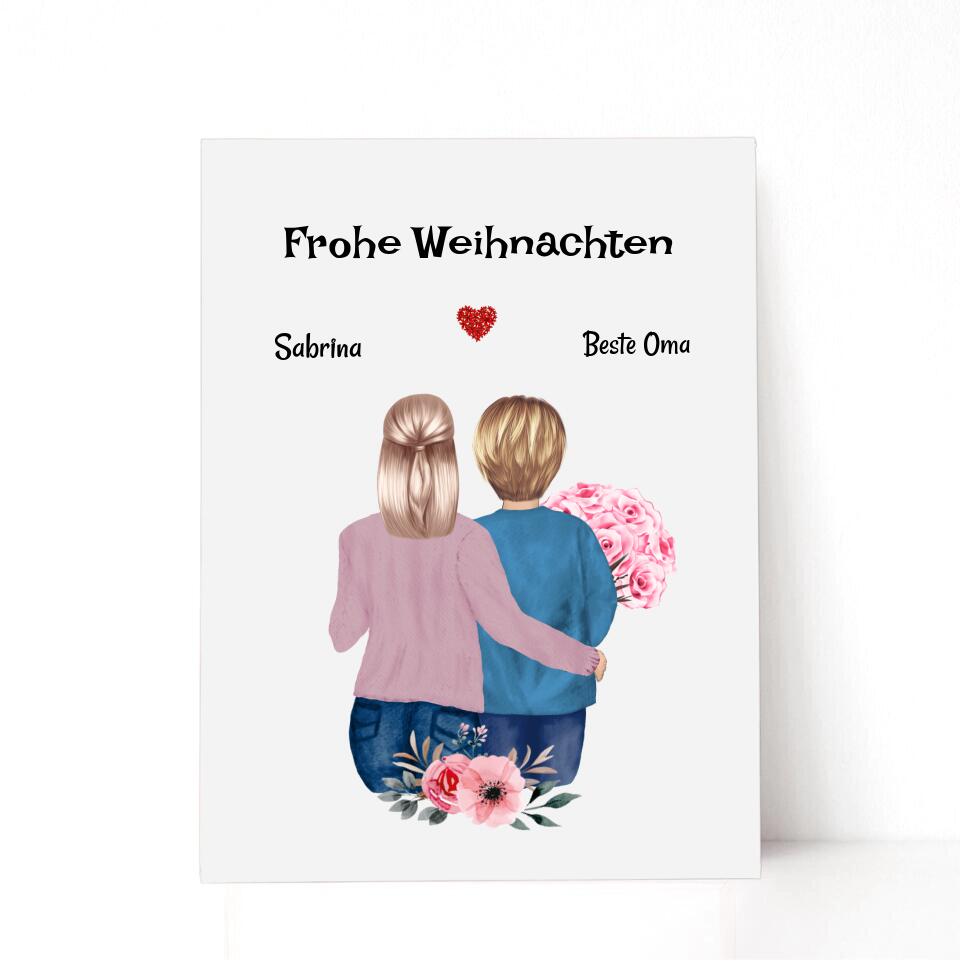 Oma Enkeltochter Bild Acrylglas Geschenk personalisiert zu Weihnachten - Cantty