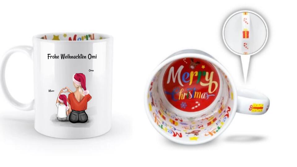 Enkel Junge Weihnachtsgeschenk Tasse an Oma personalisiert - Cantty
