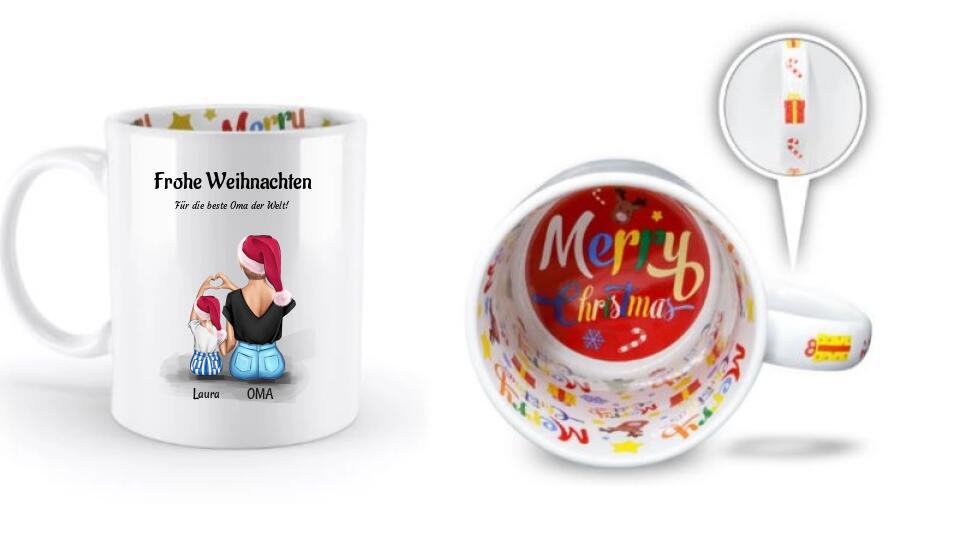 Oma Weihnachtstasse Geschenk von kleiner Enkeltochter - Cantty