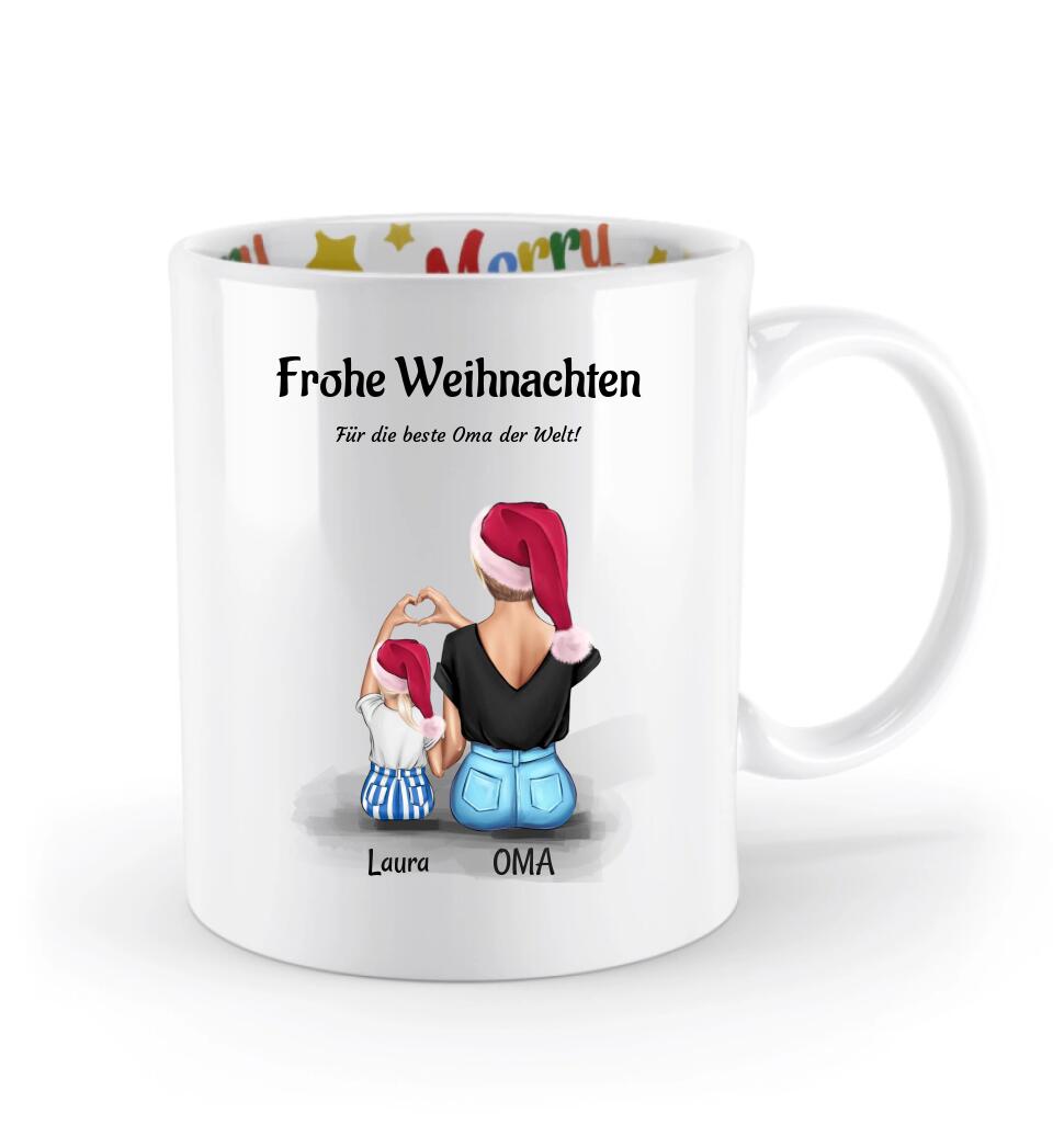 Oma Weihnachtstasse Geschenk von kleiner Enkeltochter - Cantty