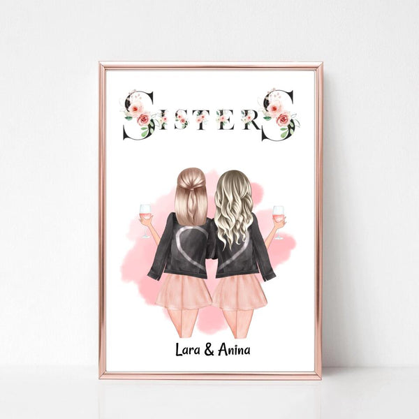 Sisters Poster Weihnachtsgeschenk individualisiert