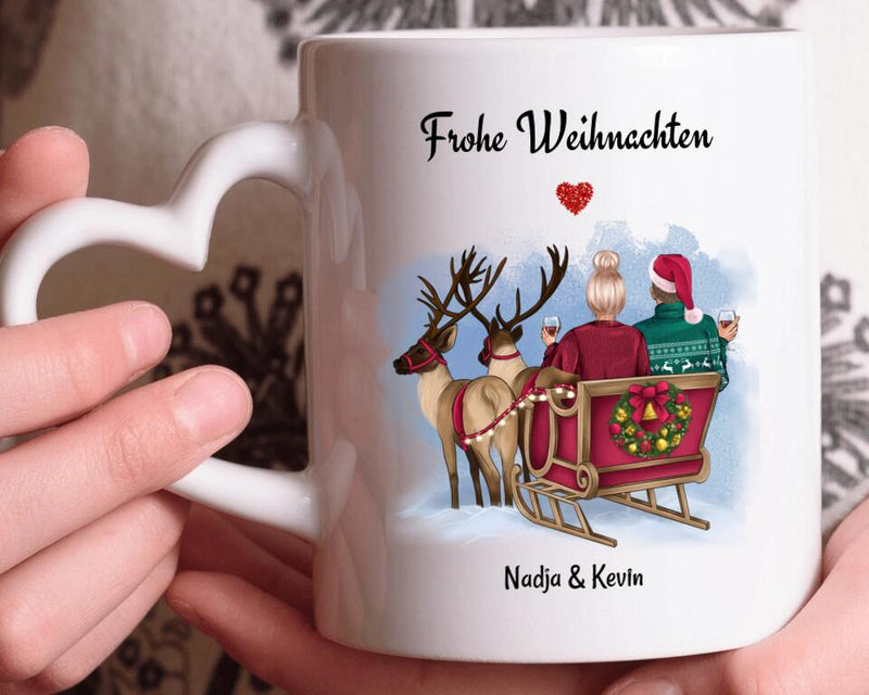 Freund & Freundin Bild Tasse Geschenk Weihnachten personalisiert - Cantty