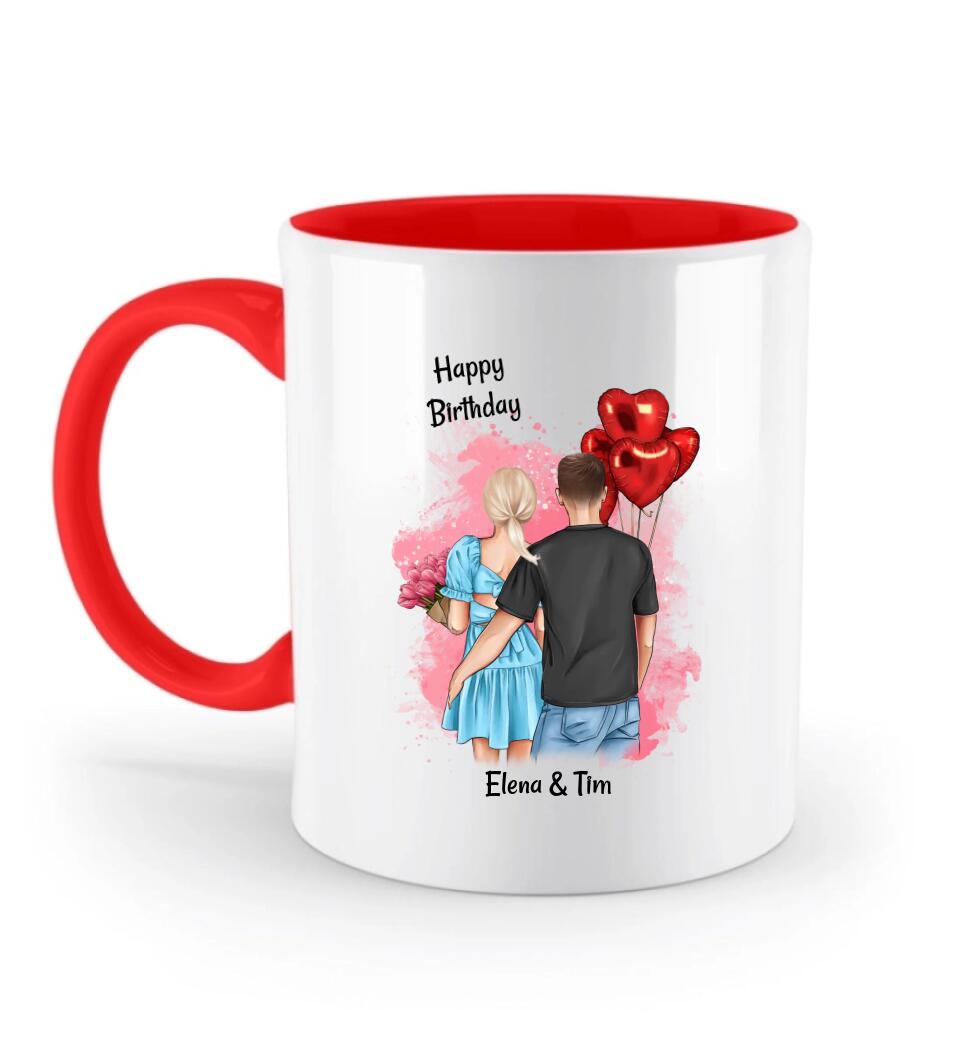 Geschenk Paar Geburtstag Tasse personalisiert - Cantty