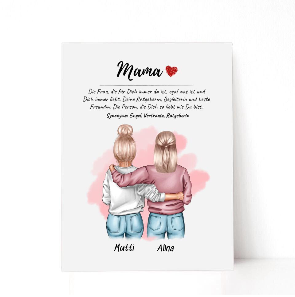 Acrylglas Mutter Tochter Bild Geschenk personalisiert
