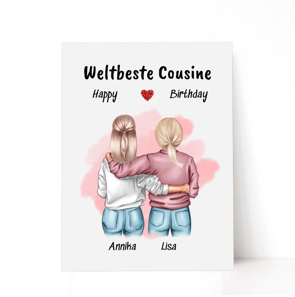 Acrylglas Cousine Bild Geschenk personalisiert - Cantty