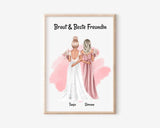 Brautjungfern Geschenk Bild an Braut personalisiert - Cantty