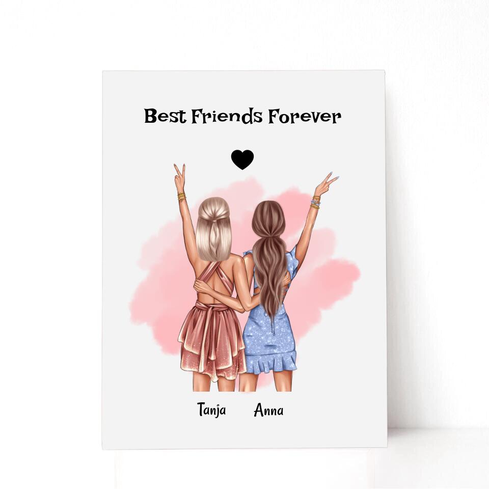 Beste Freundinnen Acrylglas Bild Geschenk - Cantty