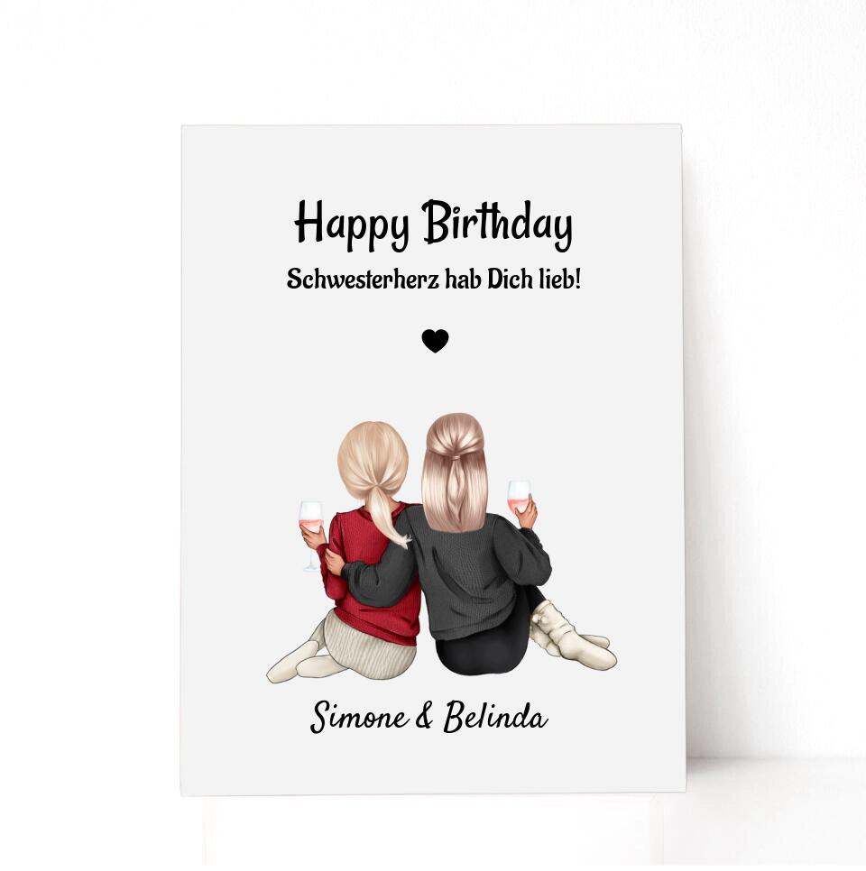 Geschenk für Schwester zum Geburtstag Acrylglas Bild - Cantty