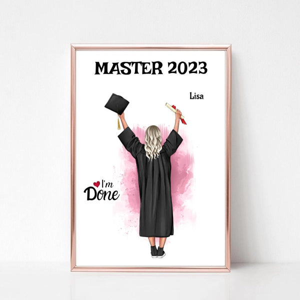 Master Abschluss Mädchen Poster personalisiert