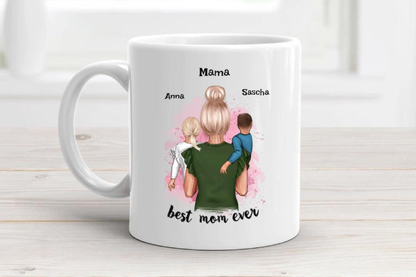 Personalisierte Tasse Geschenk für Mama von Kindern - Cantty
