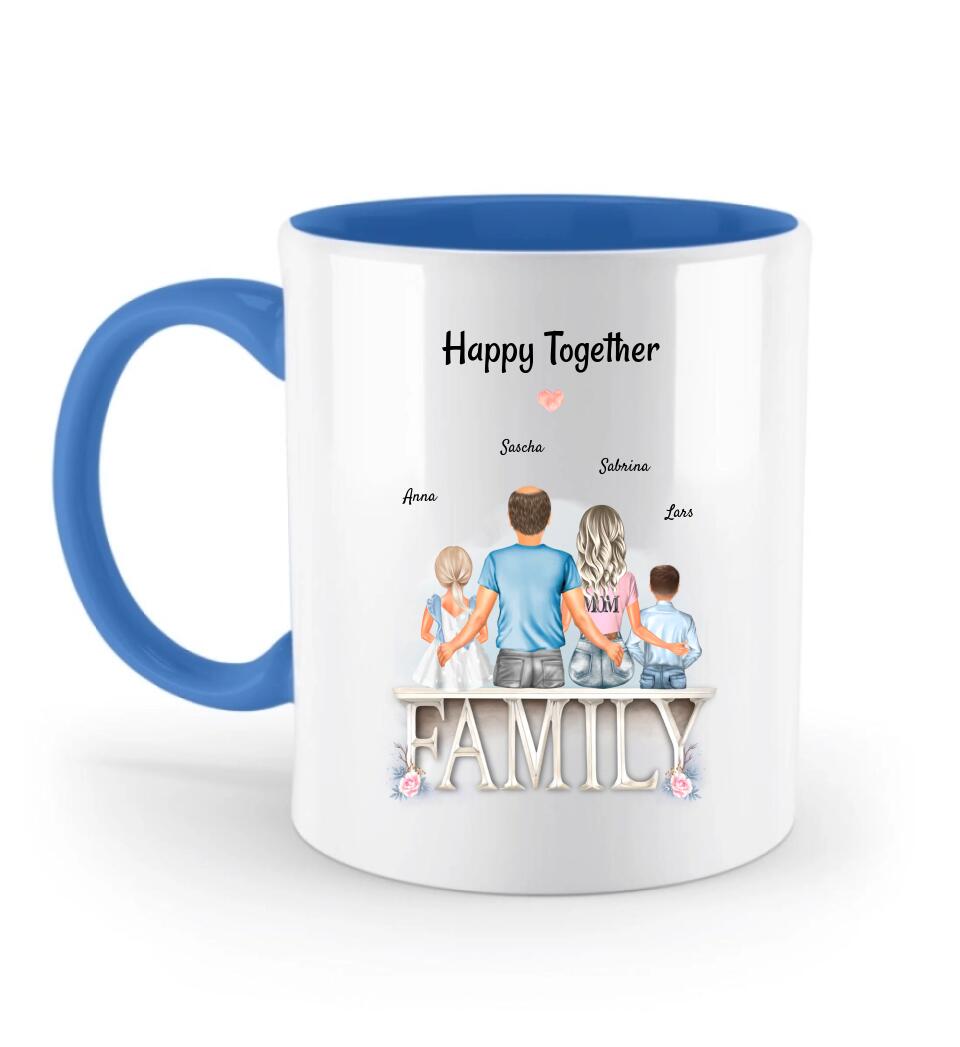 Happy Family Geschenk Tasse Eltern und 1 - 2 Kinder - Cantty