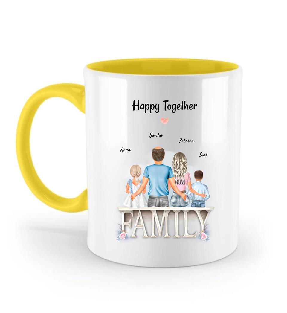 Happy Family Geschenk Tasse Eltern und 1 - 2 Kinder - Cantty