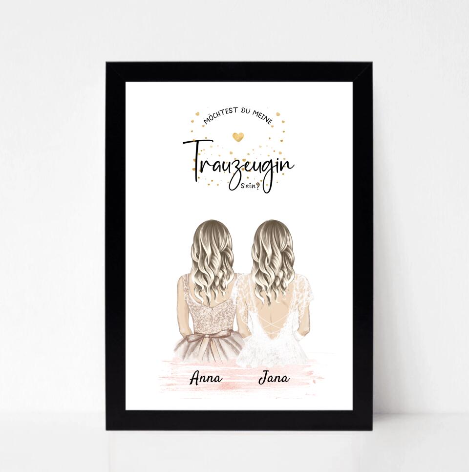 Trauzeugin Fragen Bild Geschenk personalisiert - Cantty