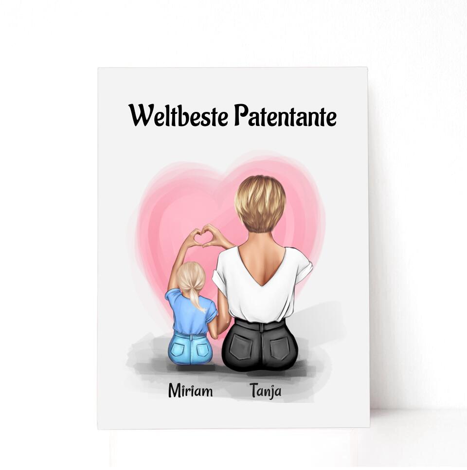 Geschenk Acrylglas Bild für Patentante von Mädchen - Cantty