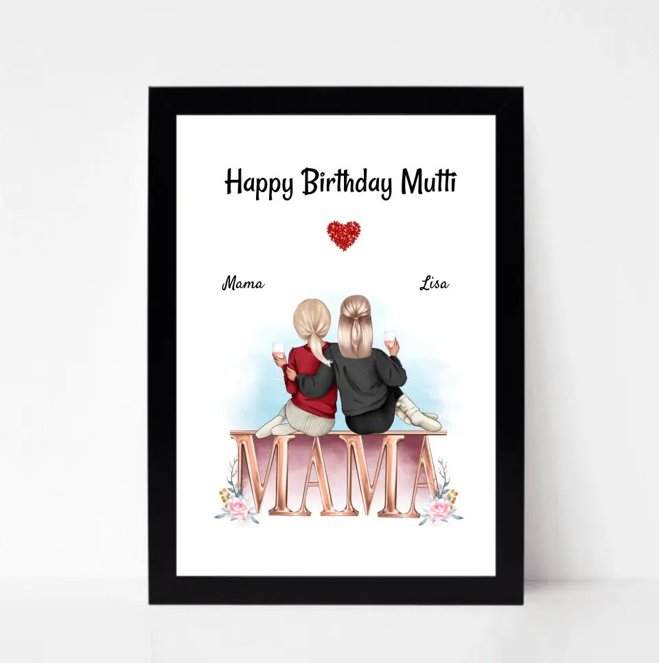 Mutter Tochter Bild Geschenk für Mama zum Geburtstag gestalten - Cantty
