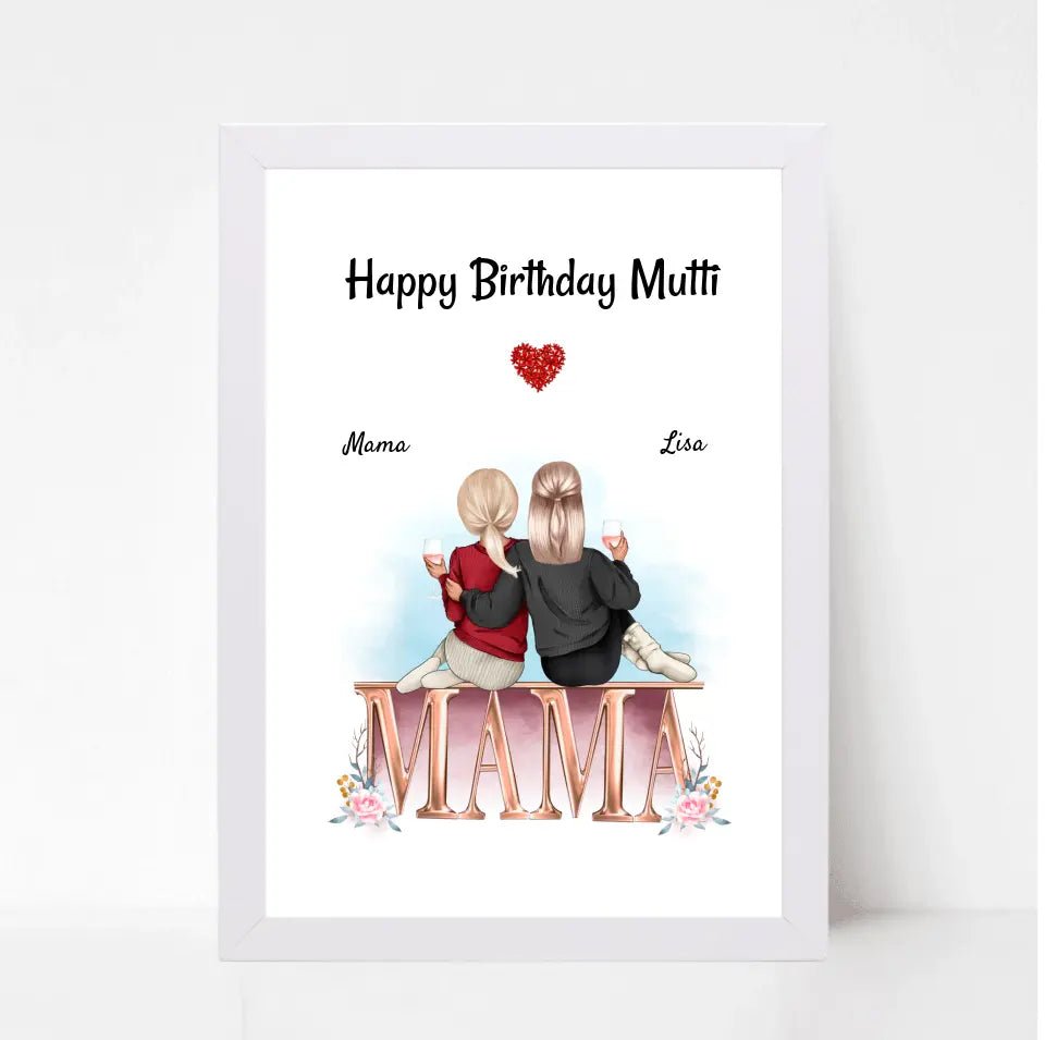 Mutter Tochter Bild Geschenk für Mama zum Geburtstag gestalten - Cantty