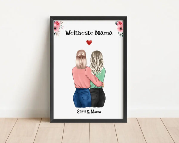 Muttertag Geschenk Mutter Tochter Poster personalisiert