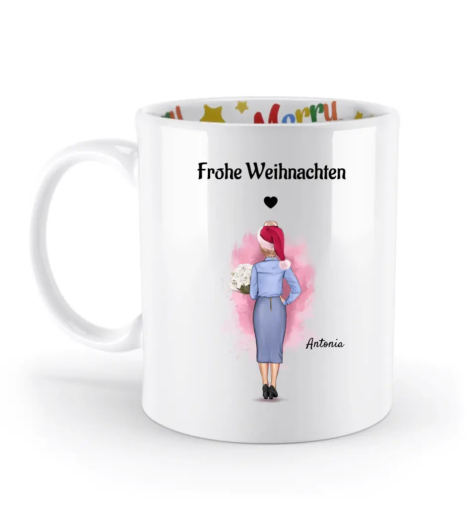 Chefin & Kollegin personalisierte Weihnachtstasse Geschenk - Cantty