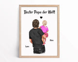 Vater kleine Tochter Bild personalisiert Geschenk für Papa