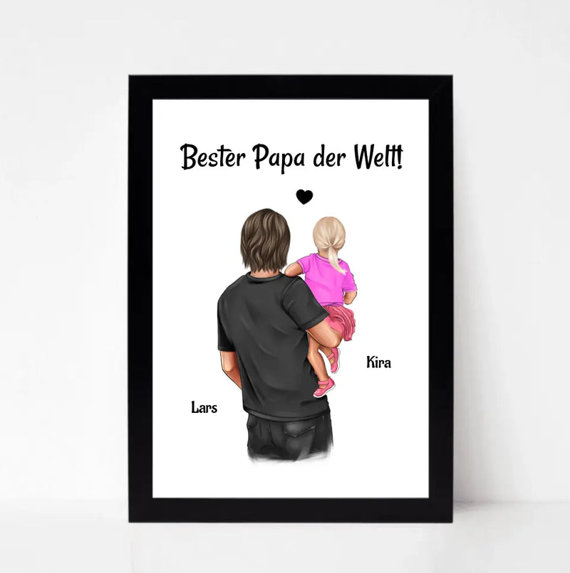 Vater kleine Tochter Bild personalisiert Geschenk für Papa