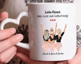 3 Freundinnen personalisierte Tasse Geschenk - Cantty