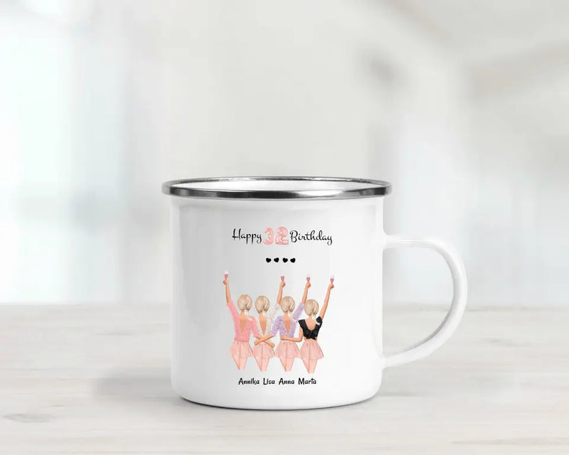 4 Freundinnen Tasse personalisiert - Cantty